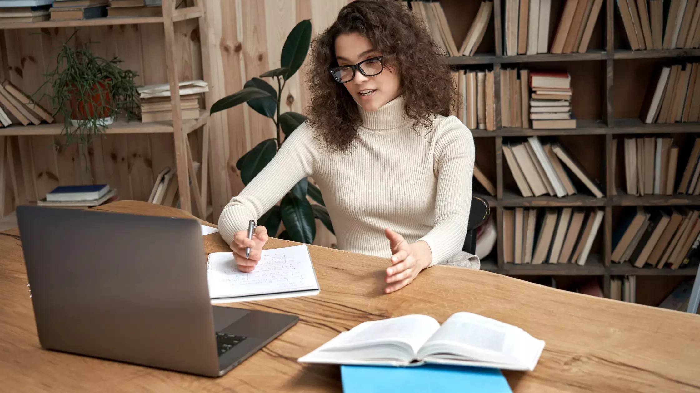 woman completing online healthcare certification program